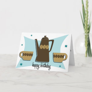 Retro Stil-kaffeekort (teal) Kort