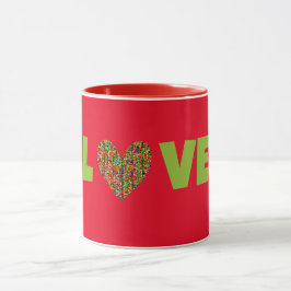 Retro Stil KÄRLEK och Heart Mugg Kopp