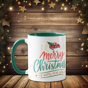 Retro Stil Lastbil God jul Mugg