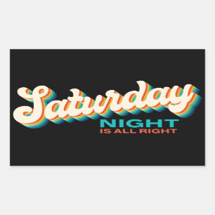 Retro Stil lördagskväll är All Höger Disco Rektangulärt Klistermärke