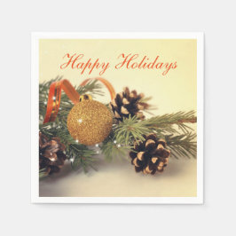 Retro Stil Lycklig Helgdag Dekoration Pappersserve Pappersservett