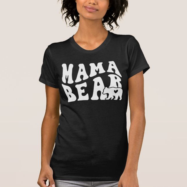 Retro Stil Mamma Bear, Mamma och Unge T-shirt (Framsida)