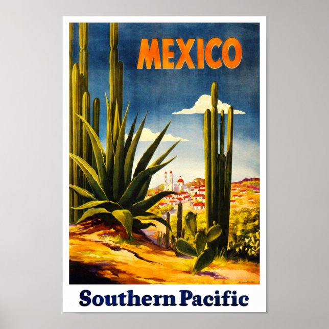 Retro stil Mexico Travel Poster (Framsidan)