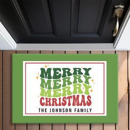 Retro Stil Monogram Merry God jul