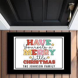 Retro Stil Monogram Merry Little jul
