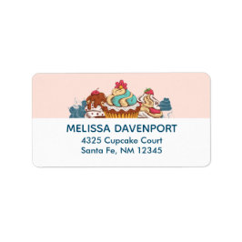 Retro Stil Muffinss Sweet Dessert Adressetikett