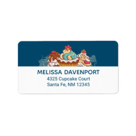 Retro Stil Muffinss Sweet Dessert Adressetikett