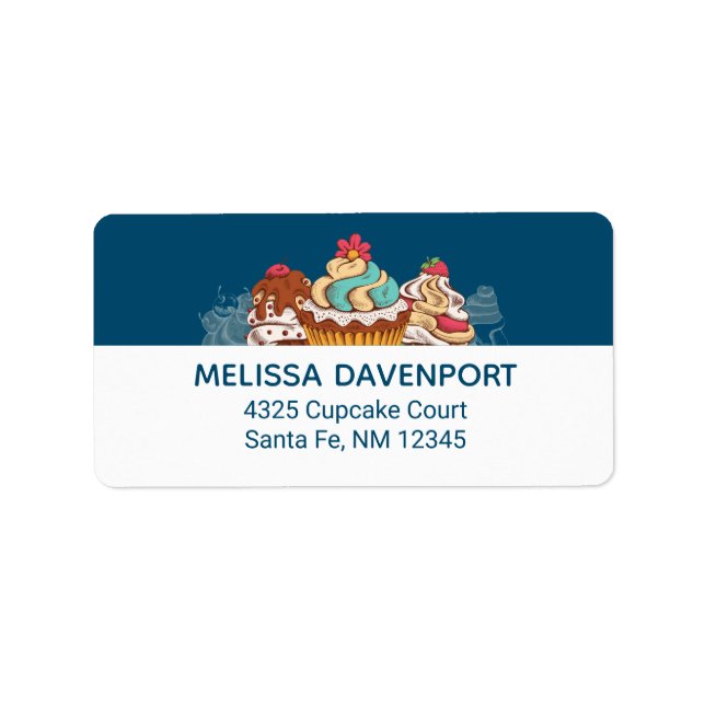Retro Stil Muffinss Sweet Dessert Adressetikett (Framsidan)