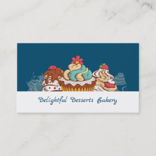 Retro Stil Muffinss Sweet Dessert Bakery Visitkort