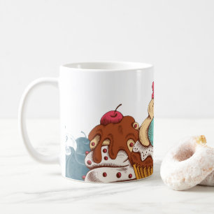 Retro Stil Muffinss Sweet Dessert Kaffemugg