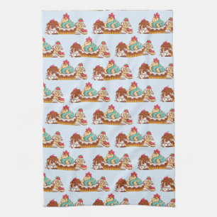 Retro Stil Muffinss Sweet Dessert Mönster Kökshandduk