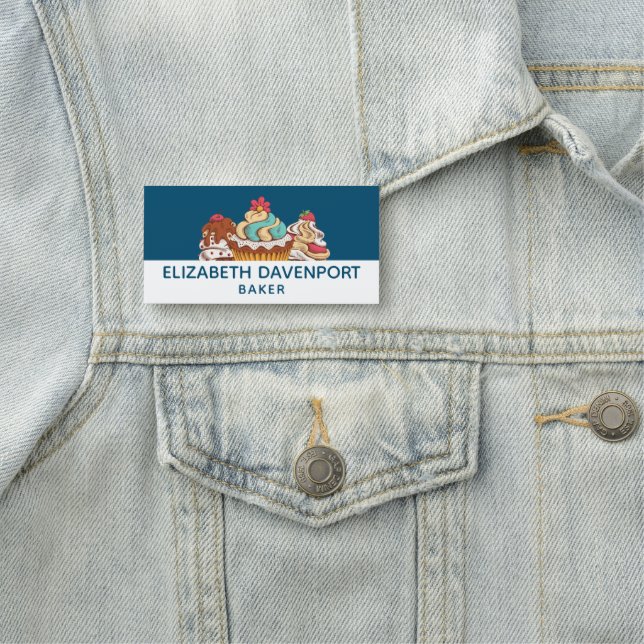 Retro Stil Muffinss Sweet Dessert Namnbricka (På plats)