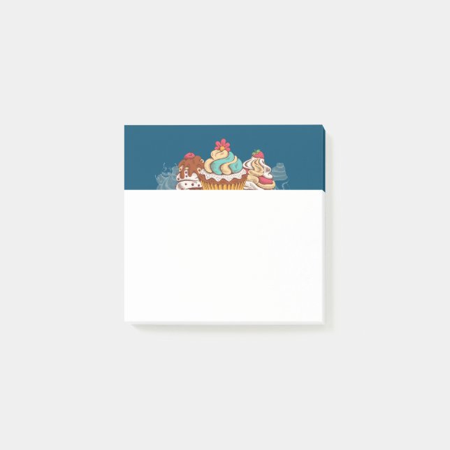 Retro Stil Muffinss Sweet Dessert Post-it Block (Framsida)
