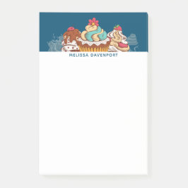 Retro Stil Muffinss Sweet Dessert Post-it Block