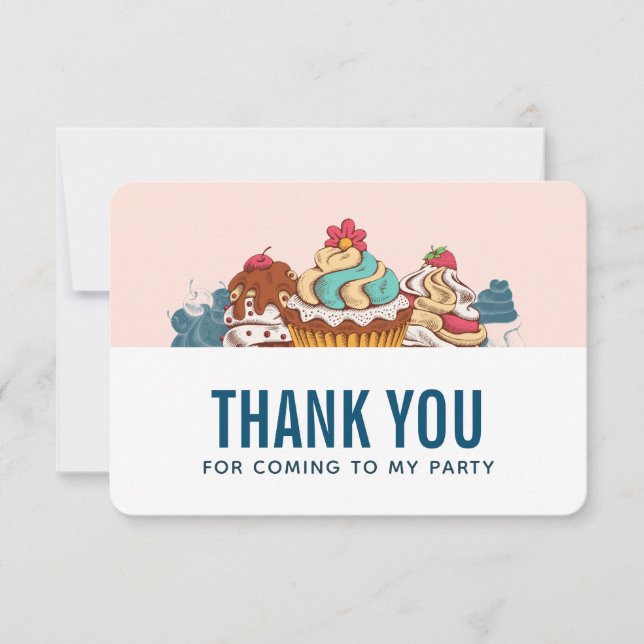 Retro Stil Muffinss Sweet Treats Tack Kort (Framsida)