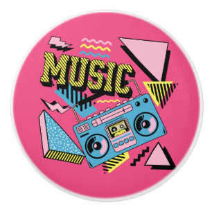Retro stil musikboombox knopp