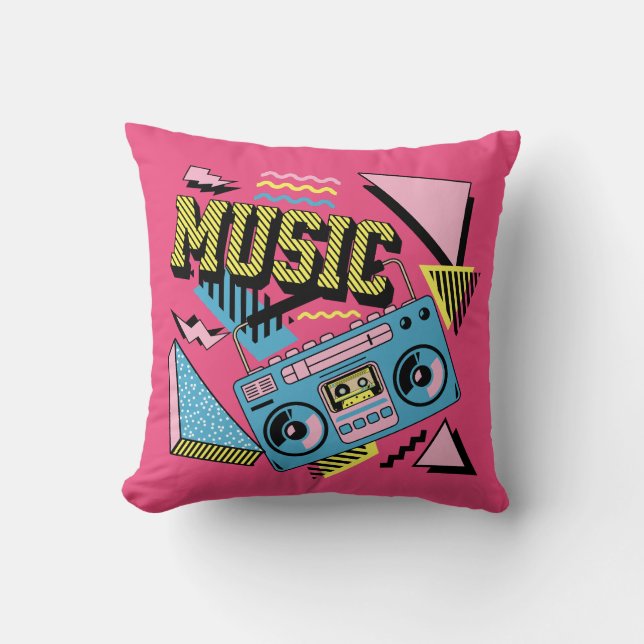 Retro stil musikboombox kudde (Framsida)