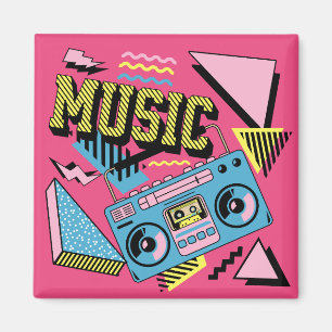 Retro stil musikboombox magnet