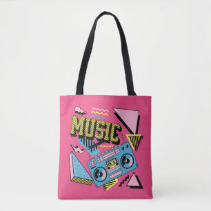 Retro stil musikboombox tygkasse
