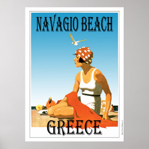 Retro Stil Navagio Beach Greece Poster