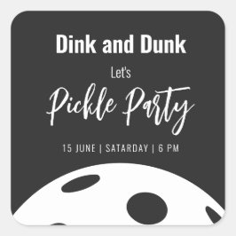 Retro Stil Neon Black Thmet Pickleball Birthday Fyrkantigt Klistermärke