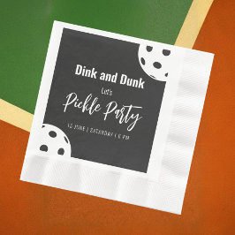 Retro Stil Neon Black Thmet Pickleball Birthday Pappersservett