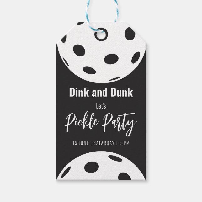 Retro Stil Neon Black Thmet Pickleball Birthday Presentetikett (Framsidan)