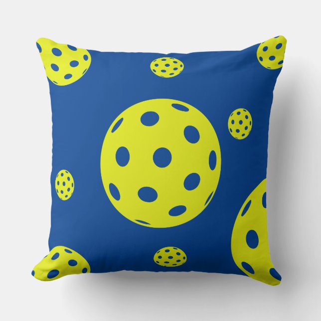 Retro Stil Neon Blue Thmet Pickleball Birthday Kudde (Framsida)