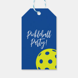 Retro Stil Neon Blue Thmet Pickleball Birthday Presentetikett