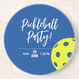 Retro Stil Neon Blue Thmet Pickleball Birthday Underlägg