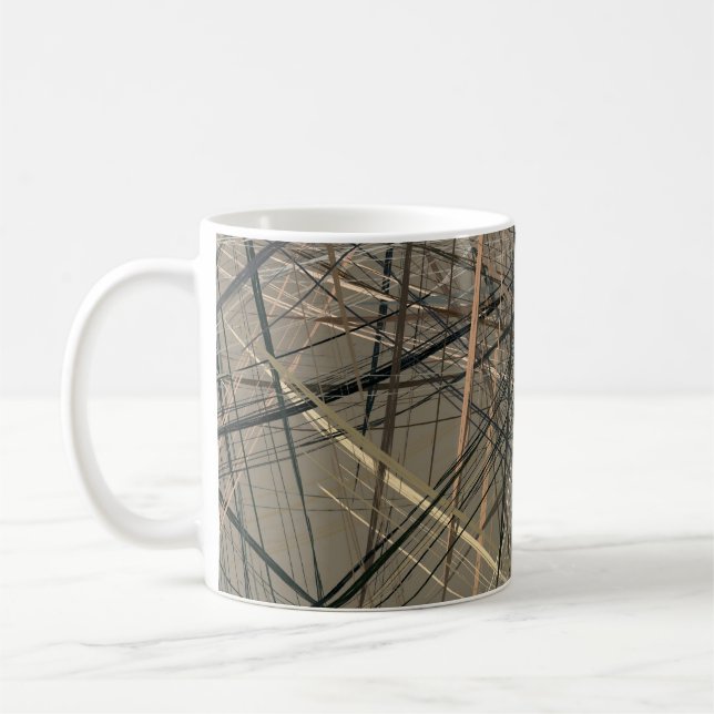Retro stil olja teckning. illustration. Struktur p Kaffemugg (Vänster)