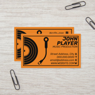 Retro stil-orange för spelarspelare visitkort