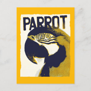 Retro Stil Parrot Vykort