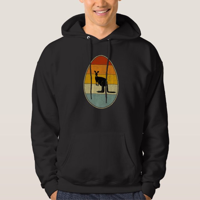 Retro Stil Påskägg Graphic Funny Påsk Day Ka Hoodie (Framsida)