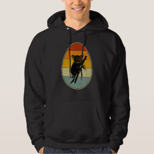 Retro Stil Påskägg Graphic Funny Påsk Day Ko Hoodie