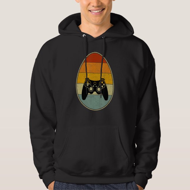 Retro Stil Påskägg Graphic Funny Påsk Day VI Hoodie (Framsida)