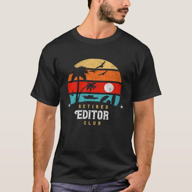 Retro Stil Pension Gag Idea Retrött Editor T Shirt (Framsida)