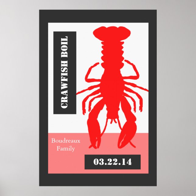 Retro Stil Personlig Kräftor/Lobster Poster (Framsidan)