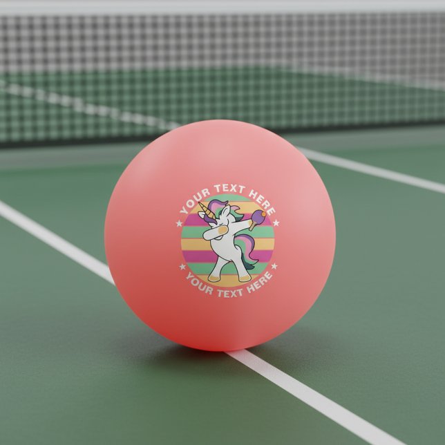 Retro Stil Ping Pong Dabbing Unicorn Pingisboll (Skapare uppladdad)