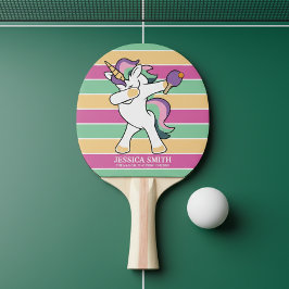 Retro Stil Ping Pong Dabbing Unicorn Pingisracket