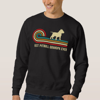 Retro Stil Pitbull Grandpa Pittie Grandpa Pit Bul Lång Ärmad Tröja