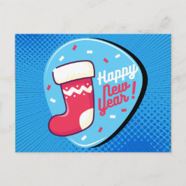 Retro Stil Pop Art Gott nytt år Vykort