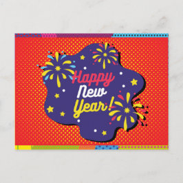 Retro Stil Pop Art Gott nytt år Vykort