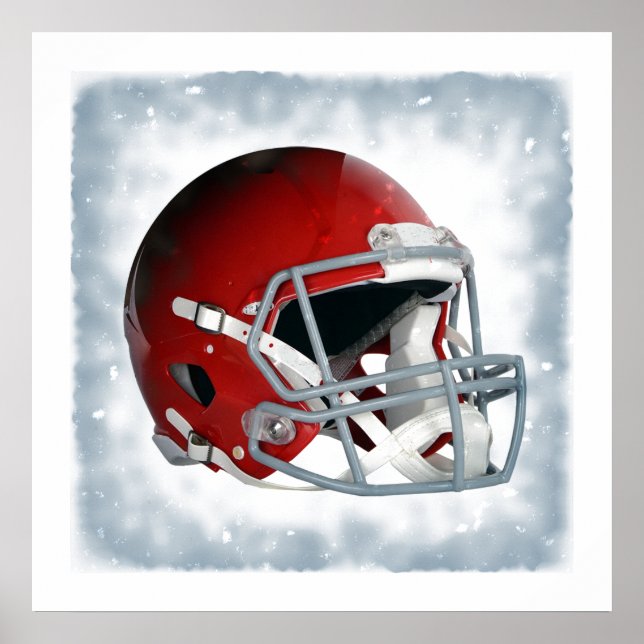 Retro Stil Pop Art Red Football Helmet Poster (Framsidan)