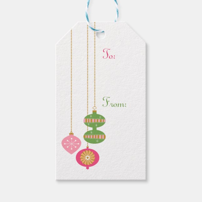 Retro Stil-prydnadsföremål - Rosa Presentetikett (Framsidan)