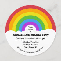 Retro Stil Rainbow and Clouds Round Party