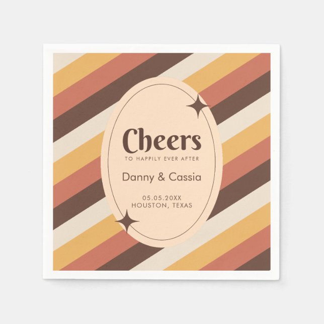 Retro Stil Rand 70-talets Groovy Hippie Pappersservett (Framsidan)