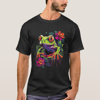 Retro Stil Red Eyed Träd Frog T Shirt