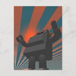 Retro Stil Robot 4-vykort Vykort