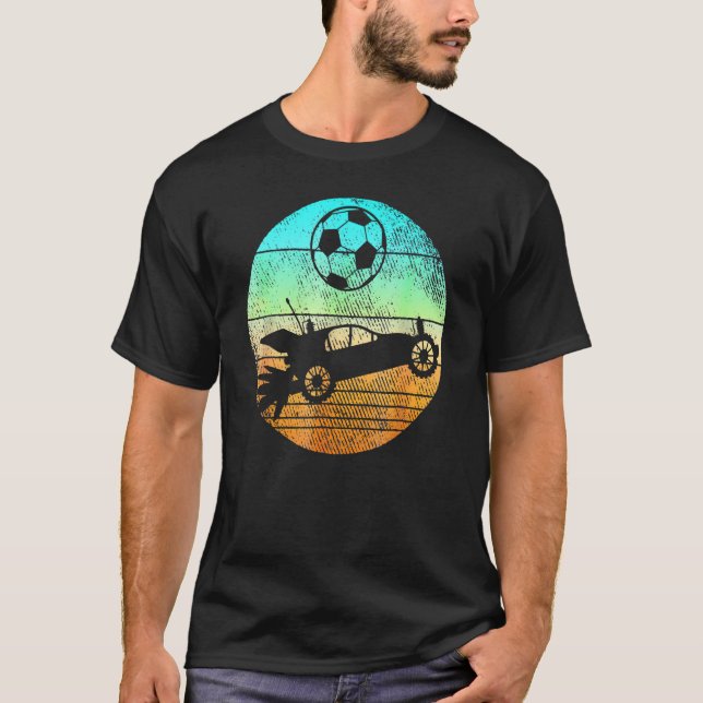 Retro Stil Rocket Rc-fotbollsspelligans spelargåva T Shirt (Framsida)